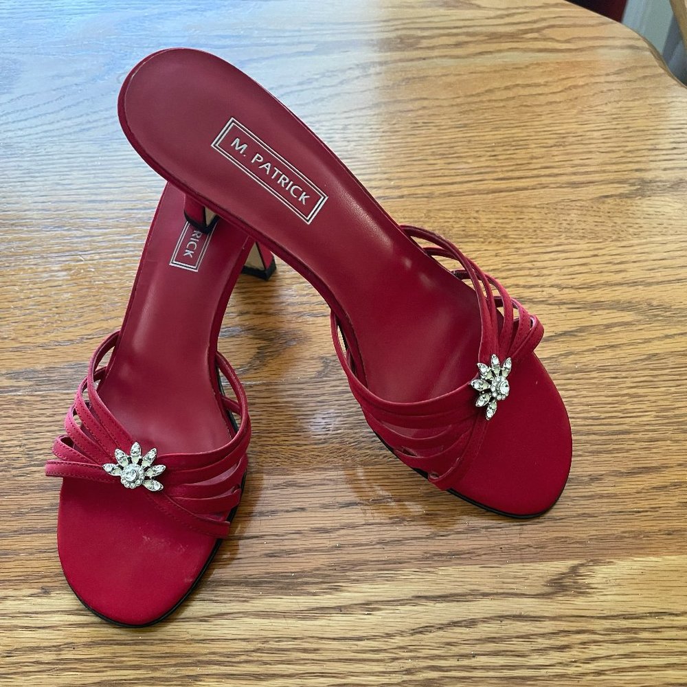 Red Satin Heels